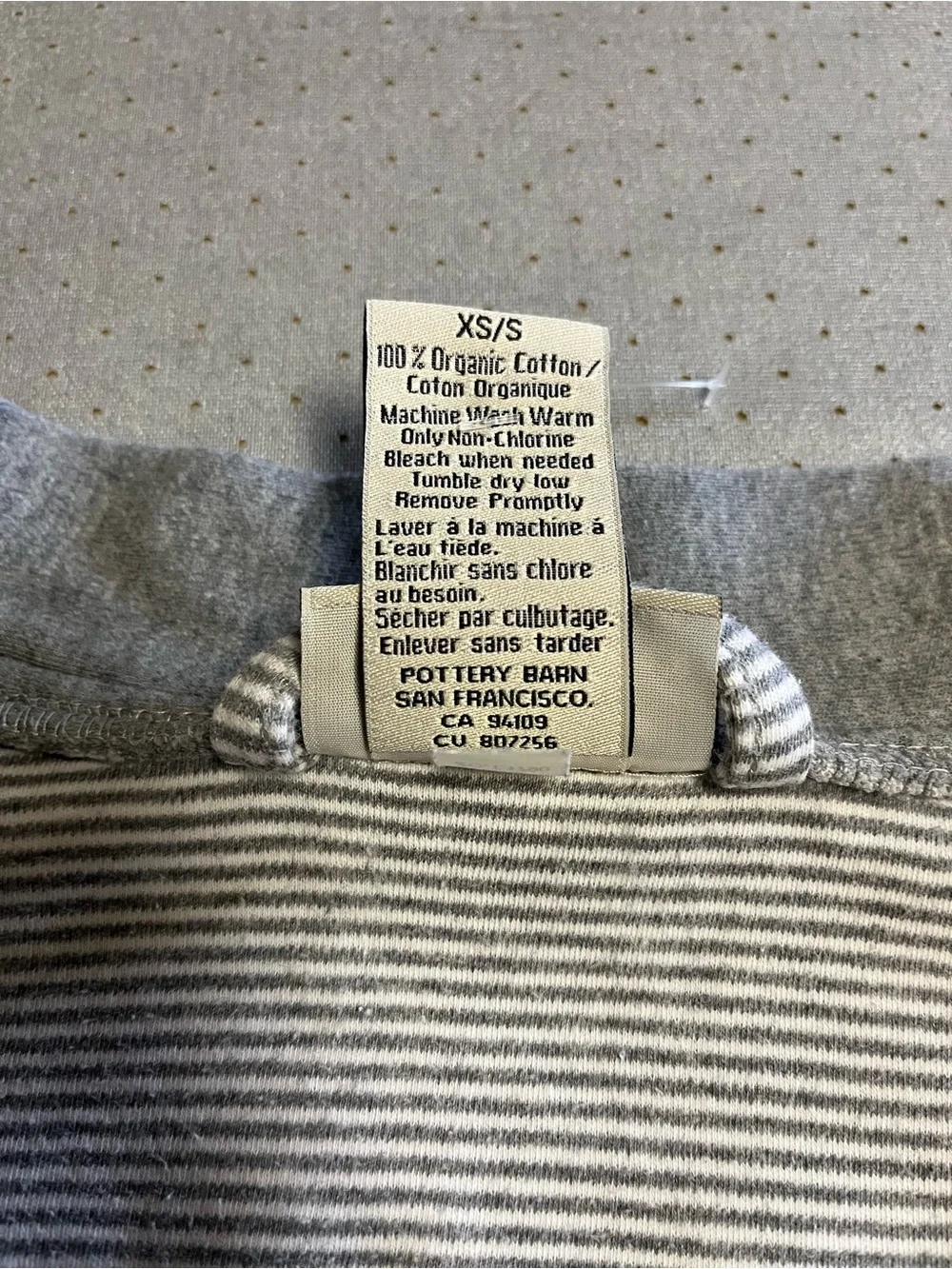 Pottery Barn 100% Organic Cotton Bath Robe XS/S NWOT - Picture 7 of 9